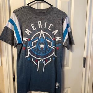 American Fighter T-Shirt Gray, White & Blue